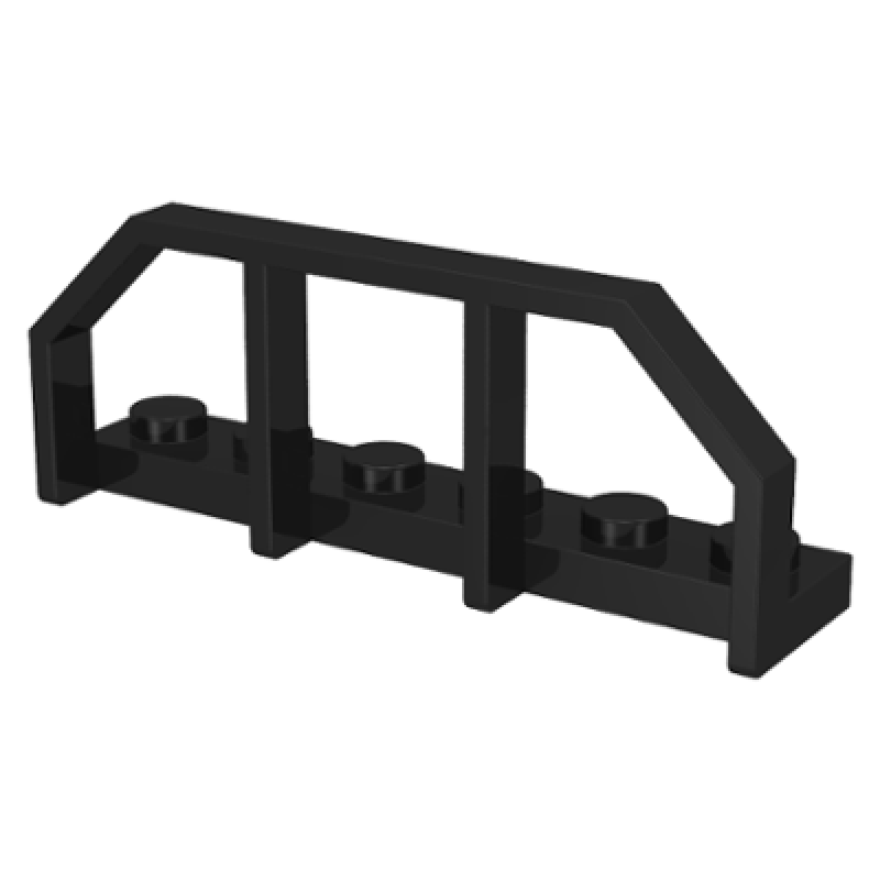 Plaat, Aangepast 1x6 met einde treinwagon / hek Black